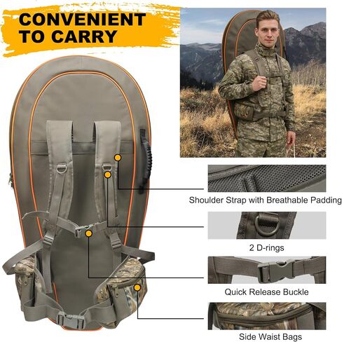 MYDAYS Soft Crossbow Case, 36" Crossbows Backpack, Soft Shell Padded Archery Gear Bag, Water Resistant Narrow Archery Bow Carrier Bag for Outdoor Hunting Shooting in Saudi Arabia