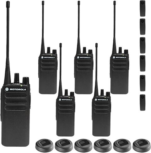 6 x Motorola CP100D Analog UHF Portable Non-Display Two Way Radio, 16 Channel, 4 Watt (403-480MHz) - 6 Pack Bundle in Saudi Arabia