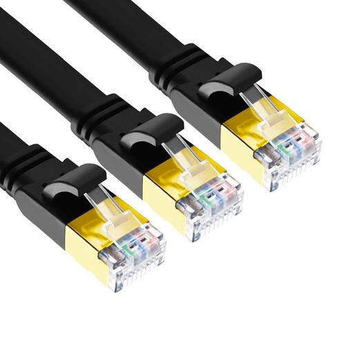 Yauhody CAT8 Ethernet Cable 6ft 3 Pack, Flat CAT 8 Cable(6ft/3P/Black) in Kuwait