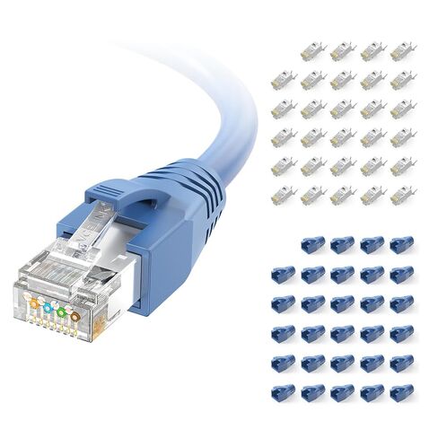 VCELINK Cat6A Pass Through RJ45 Connectors, Cat7 Shielded STP/FTP (Black, 30-Pack) in Saudi Arabia