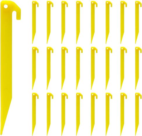 24pcs 9 inches Plastic Tent Pegs Durable Spike Hook Awning Camping Caravan Pegs Accessory,Plastic Tent Stakes Suitable for Outdoor Lawn, Beach,Garden Decoration and Fixation in Saudi Arabia