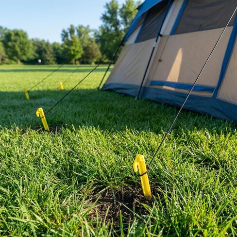 24pcs 9 inches Plastic Tent Pegs Durable Spike Hook Awning Camping Caravan Pegs Accessory,Plastic Tent Stakes Suitable for Outdoor Lawn, Beach,Garden Decoration and Fixation in Saudi Arabia