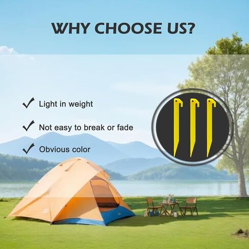 24pcs 9 inches Plastic Tent Pegs Durable Spike Hook Awning Camping Caravan Pegs Accessory,Plastic Tent Stakes Suitable for Outdoor Lawn, Beach,Garden Decoration and Fixation in Saudi Arabia