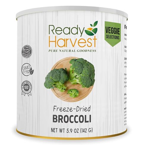 Ready Harvest Freeze Dried Food - Broccoli Florets | Emergency Food | Long-Term Storage | #10 Can | 25-Year Shelf Life | Cans Filled to the Top in Kuwait