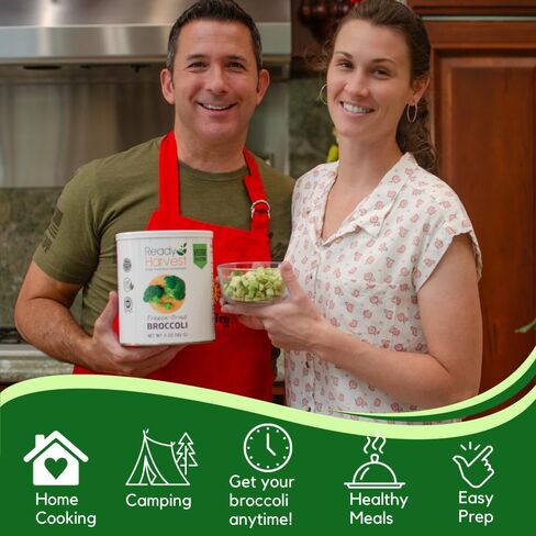 Ready Harvest Freeze Dried Food - Broccoli Florets | Emergency Food | Long-Term Storage | #10 Can | 25-Year Shelf Life | Cans Filled to the Top in Kuwait
