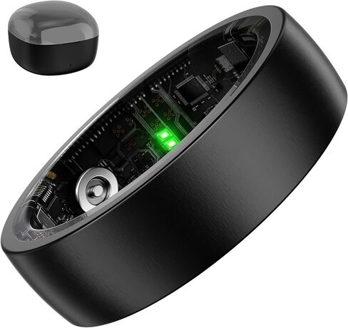 Smart Ring Women Men, Fitness Tracker, No Subscription, Sleep, Black 14 in Saudi Arabia