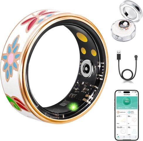 Smart Ring for Women Fitness Ring, No Subscription Fee Enamel Rose Gold 8# in Saudi Arabia