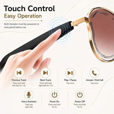 Bluetooth 5.4 Smart Glasses for Women and Men, Open-Ear Audio in Saudi Arabia