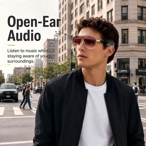 Bluetooth 5.4 Smart Glasses for Women and Men, Open-Ear Audio in Saudi Arabia