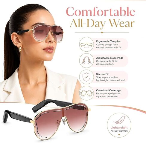 Bluetooth 5.4 Smart Glasses for Women and Men, Open-Ear Audio in Saudi Arabia