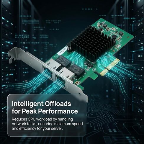 بطاقة واجهة شبكة جيجابت مزدوجة مع شريحة Intel I350، وبطاقة شبكة 1 جيجا بايت مقارنة ببطاقة واجهة الشبكة Intel I350-T2، ومنفذين RJ45، وPCI Express 2.1 X4، وبطاقة إيثرنت ذات ملف تعريف منخفض لنظام التشغيل Windows/Windows Server/Linux in Kuwait