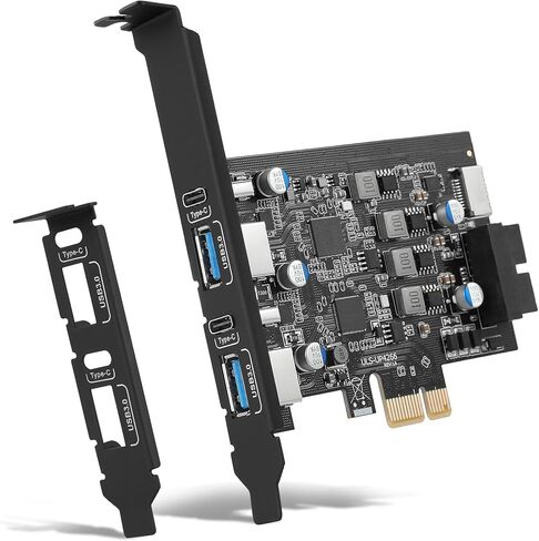 4 Ports USB PCIe Card 2X Type A-2X USB C, PCI Express to USB Expansion Card in Saudi Arabia