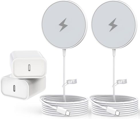Magnetic Charger for iPhone 17,Mag-Safe Fast Wireless Charging 2Pack 15W 6Foot Magnetic Apple Charger Pad with 2Pack USB C PD Fast Charging Block for iPhone 17/17 Pro/16 ProMax/Plus/15,AirPods 3/Pro 2 in Saudi Arabia