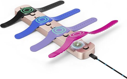 Doohoeek Charging Station for MagicBand+ Plus Magic Band, 4-in-1 Charger Portable for Disneyland MagicBand Plus, 90 Min Full Charging Dock for Magic Band+ Disney-World Family (Black, 4-Slot) in Saudi Arabia