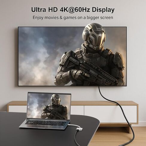 USB C to HDMI Adapter, 4K@60Hz Type C to HDMI with 100W PD Fast Charging Port Video & Audio Sync Screen Converter Digital AV Adapter Compatible with iPhone 17 16/16 Pro/16 Pro Max/15/15 Pro/15 Pro Max in Saudi Arabia