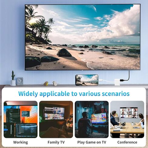 USB C to HDMI Adapter, 4K@60Hz Type C to HDMI with 100W PD Fast Charging Port Video & Audio Sync Screen Converter Digital AV Adapter Compatible with iPhone 17 16/16 Pro/16 Pro Max/15/15 Pro/15 Pro Max in Saudi Arabia