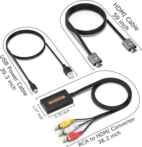 HDMI to RCA Converter, HDMI to AV Adapter with HDMI Cable in Kuwait