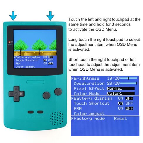 HISPEEDIDO 2.8" Laminated IPS LCD For GBC 480x432 Integer Scaling Backlight Screen OSD KIT Need Trim Original Shell in Saudi Arabia