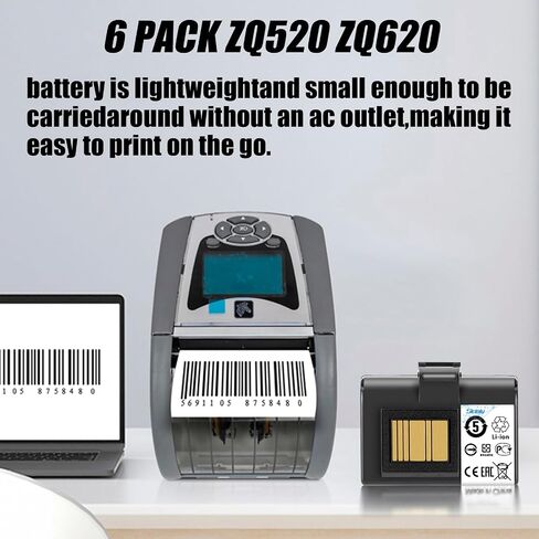 Sicimly 3400mAh ZQ520 ZQ620 Batteries for Zebra Printer:QLN320 QLN220 ZQ520 ZQ521 QLN220HC ZR628 ZR638 ZR658 ZR668 ZQ610 ZQ620 ZQ500 ZQ510 QLn320HC 25.16Wh (6Pack). in Saudi Arabia