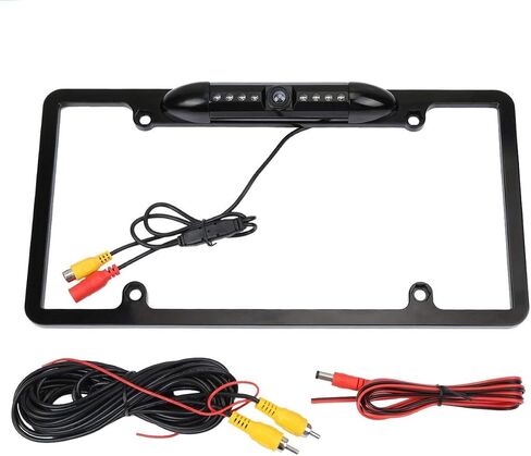 License Plate Frame Backup Camera Night Vision Car Rear View Camera with 8 Bright LEDs 170° Viewing Angle Waterproof Backup Camera Vehicle Universal Reversing Assist Security in Kuwait