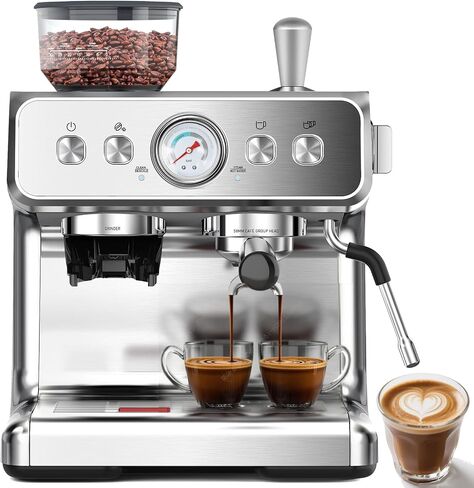 COWSAR 20 Bar Espresso Machine with Grinder & Milk Frother-Pro in Kuwait