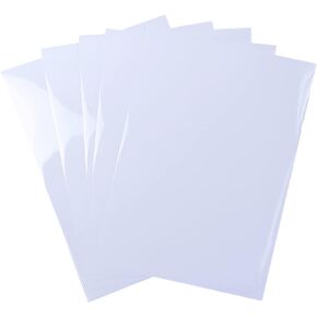 Glossy White Printable Vinyl Sticker Paper 25 Sheets 8.5x11 inch Waterproof Self-Adhesive Sheets for Inkjet & Laser Printer, Dries Quickly Premium Permanent Stickers
