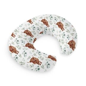 HawSkgFub Highland Cow Eucalyptus Leaf Nursing Pillow Cover for Baby Boy, Western Farm Animal long horn cow Yak Breastfeeding Pillow Slipcover, cowboy Nursing Pillowcase for Newborn Infant, Cover Only