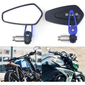 Universal 7/8" 22mm Handle Bar End Side Rearview Mirrors for Racing Sports Bike Scooter Honda Yamaha