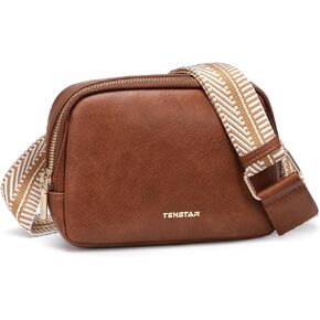 Mini Belt Bag for Women Fashion Crossbody Fanny Packs for Women Vegan Leather Waist Bags with Adjustable Strap (Brown)