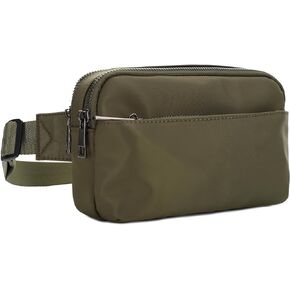 Jessie & James Crossbody Nylon Waist Pack with Adjustable Buckle Strap Fashion Multi Pocket Belt Bag| Black