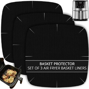 INFRAOVENS Air Fryer Liners Basket Protector Cover for Ninja Foodi Grill 5-in-1 AG301 Airfryer, Innovative Accessories Kitchen Gadgets for 8.5 inch Square Fryers, Non-Stick Heat-Resistant Accessory