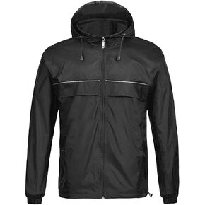 SWISSWELL Mens Waterproof Windbreaker Rain Jacket Lightweight Packable Raincoat with Hood for Golf Hiking Travel