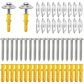 ITROLLE 20 مجموعة من أدوات تركيب Pegboard من البلاستيك والفولاذ المقاوم للصدأ طقم تركيب وفاصل 26x5x1.5 (حشية، برغي، أنبوب توسيع x20)
