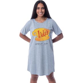 INTIMO Gilmore Girls Womens' Luke's Diner Logo Nightgown Sleep Pajama Shirt