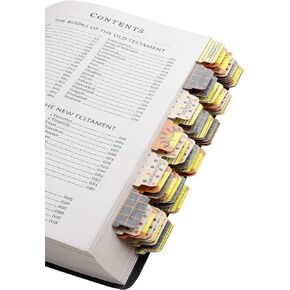 Laminated Bible Tabs, Bible Journaling Kit, Bible Tabs for Women, Christian Gift, 66 Bible Tabs Old and New Testament, Includes 14 Blank Tabs.