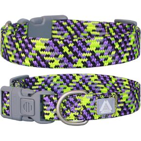 Pink Dog Collar, Reflective Nylon Collar with Safety Lock, Adjustable Neck 16’’-25’’, Soft and Durable for Large Girl Dogs