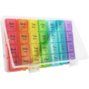 Large Weekly Pill Organizer 4 Times a am pm Pill Organizer 7 Day Travel Pill Container Vitamin containers Organizer Pill Organizer Monthly Large Pill Box Pill Dispenser Medicine Dispenser
