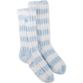 Earth Therapeutics Womens Dream Silk Cozy Socks One Size Blue/white