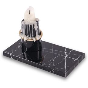 Marble Candle Holders Tray – Mini Black Vanity Tray - Decorative Tray for Bathroom Countertop, Vanity, Dresser, Nightstand or Desk