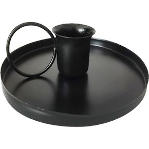 2 Pcs 4 Inch Black Iron Candle Holder for Taper Candles, Dinning,Wedding and Party Decoration (2, Black)