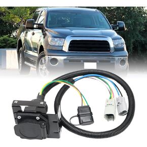 Multi-Tow 7 Way Blade and 4 Way Flat Trailer Wiring Harness Adapter for 2007-2013 Tundra, Vehicle-Side Dual-Output T-Connector Wiring, Waterproof dustproof and Easily Assembly