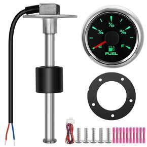 RUPSE Fuel Gauge Sending Unit - High Precision 10mm Sensor Long Life Stainless Steel Body Easy to Read Backlight Simple Installation Suitable for Gasoline, Diesel, Water, Methanol