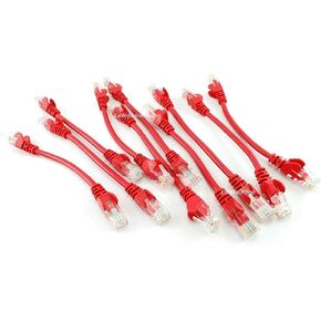 CablesOnline 10-Pack 6-inch (0.5ft) CAT5e UTP Ethernet RJ45 Full 8-Wire Red Patch Cable, (U-000RD-10)