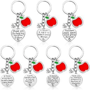 Zhanmai 7 Pcs Teacher Appreciation Gifts for Women, Heart Keychain Set