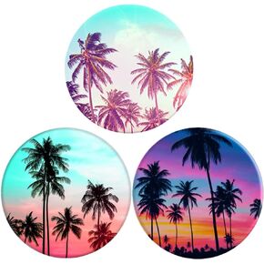 Multi-Functional Grip Mobile Phone Stands and Finger Holder (3 Pack) - Blue Pink Purple Palm Trees Coconut