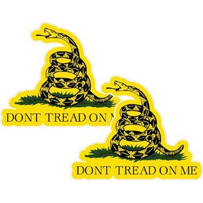 Don't Tread On Me Vinyl Sticker Decal (2 Pack) - 5 Inches - for Car Truck SUV Van Window Bumper Wall Laptop Tablet Cup Tumbler and Any Smooth Surface