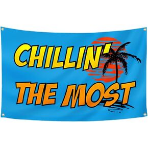 Chillin' The Most Boat Flag Chillin' The Most Tapestry 3x5 Feet for Room College Dorm Men Cave Wall Decor Vivid Color HD Printing