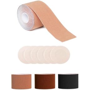 Perky Pear DIY Lift Boob Tape [CUP SIZES A-DD] - 5m of 5cm Breast Tape & 3 Pairs Nipple Cover