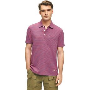 Brooks Brothers Men's Cotton Jersey Feeder Stripe Short Sleeve Polo