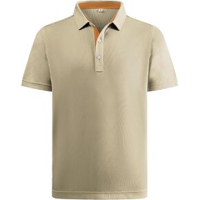 Mens Polo Shirts Performance Moisture Wicking Mens Golf Shirt Solid Color Short Sleeve Breathable Golf Shirts